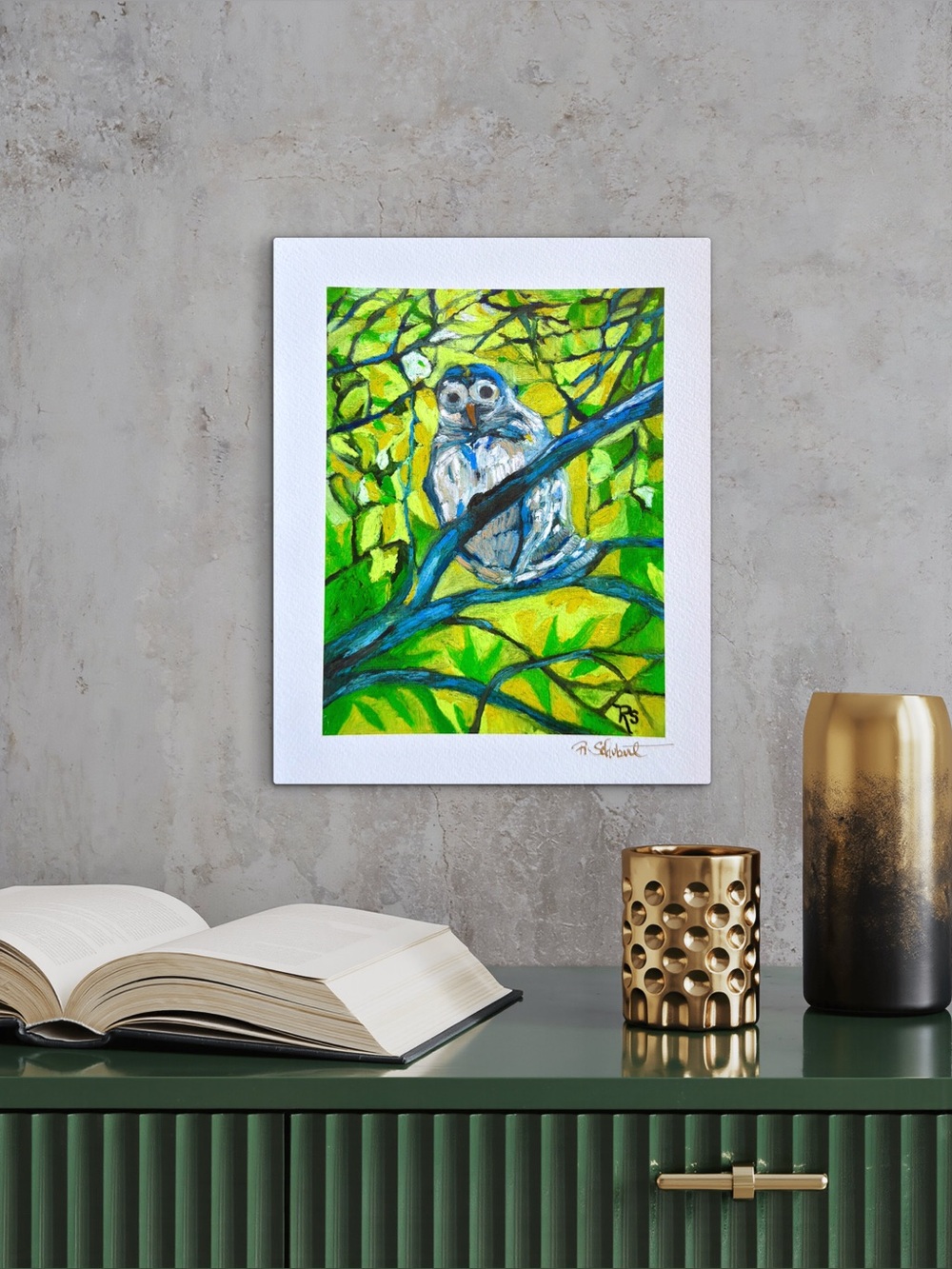 Barred Owl Fine Art giclee Print, 8x10” wall decor, unframed